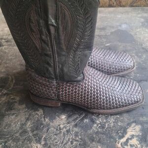 Men's Black and Brown Leather Boots